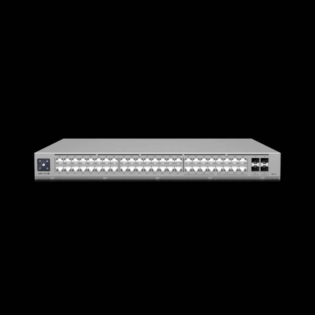 Ubiquiti UniFi Network, Switch, 48-Port,  POE 720W, (16) 2.5 GbE ports, 8 PoE+, 8 PoE++, (4) 10G SFP+ Ports,  Layer3,  Rack Mount, Incl 2Yr Warr