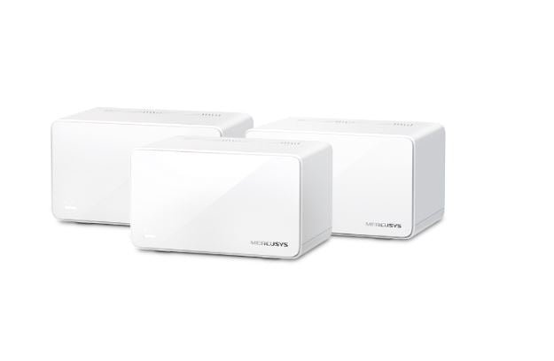 Mercusys Halo H90X(3-pack) AX6000 Whole Home Mesh WiFi 6 System, 6000 Mbps Dual Band Wi-Fi, Up to 800 Square Meters, 1148/4804 Mbps, MU-MIMO, Beamfor