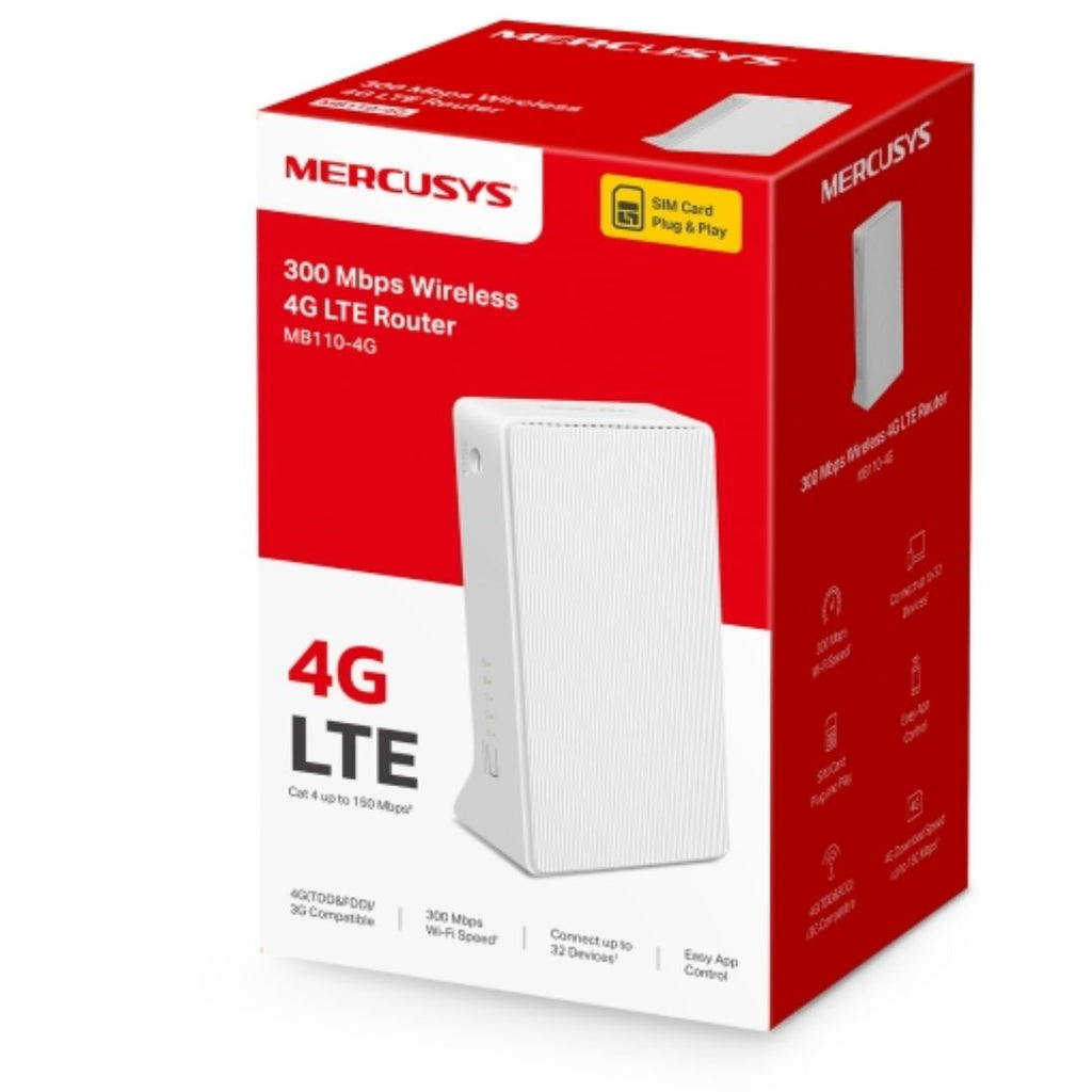 Mercusys MB110-4G 300 Mbps Wireless N 4G LTE Router,4G/3G Compatible,  WAN/LAN