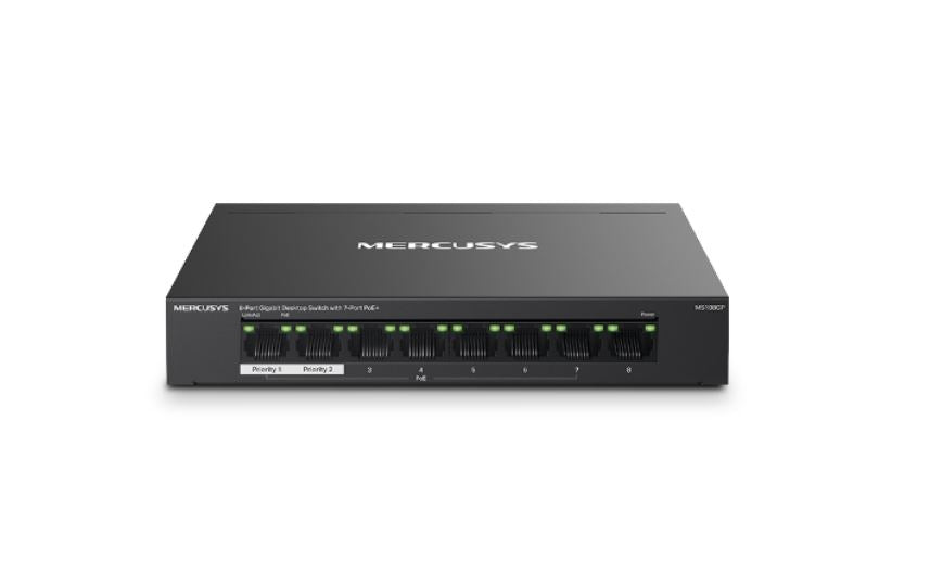 Mercusys MS108GP 8-Port Gigabit Desktop Switch with 7-Port PoE+