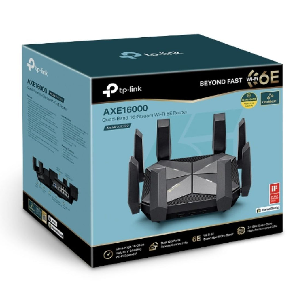 TP-Link Archer AXE300 AXE16000 Quad-Band Wi-Fi 6E Router