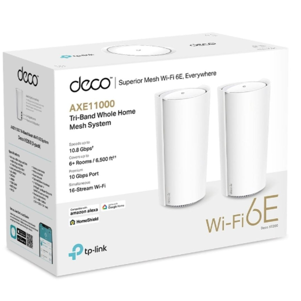 TP-Link Deco XE200(1-pack) AXE11000 Whole Home Mesh Wi-Fi 6E System