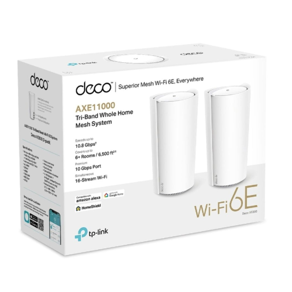 TP-Link Deco XE200(2-pack) AXE11000 Whole Home Mesh Wi-Fi 6E System