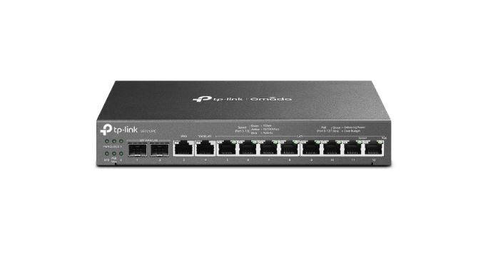 TP-Link ER7212PC Omada 3-in-1 Gigabit VPN Router Integrates Router, POE+ Output  Omada Mgt. Control up to 10 EAPs. VPN, 4 WAN Ports, 110W Budget