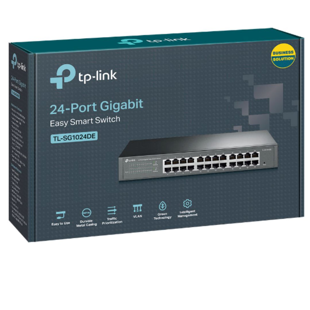 TP-Link TL-SG1024DE 24-Port Gigabit Desktop/Rackmount Easy Smart Switch energy-efficient L2 Features Supports MAC 128xVLAN 48Gbps Switching Capacity