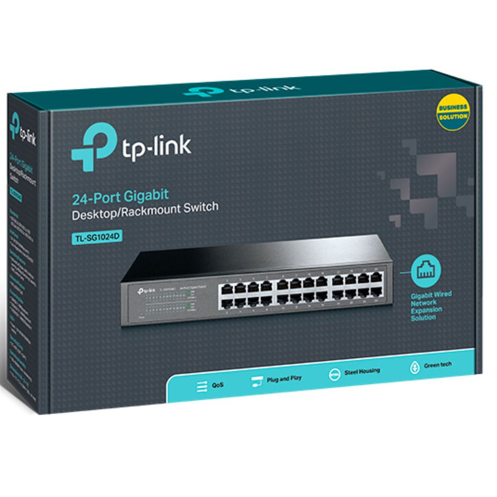 TP-Link TL-SG1024D 24-Port Gigabit Desktop/Rackmount Unmanaged Switch energy-efficient Supports MAC Plug  play 48Gbps Switching Capacity