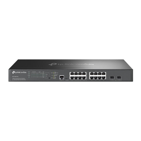 TP-Link SG3218XP-M2, Omada 16-Port 2.5G and 2-Port 10GE SFP+ L2+ Managed Switch with 8-Port PoE+,  Integration with Omada SDN Controller,Static Routin