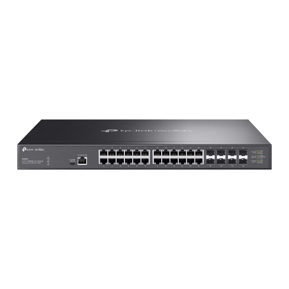TP-Link SX3832 Omada 24-Port 10GBASE-T L2+ Managed Switch with 8 10GE SFP+ Slots (SX3832)；24× 1/2.5/5/10 Gbps RJ45 ports；8× 1/10 Gbps SFP+ slots; 640
