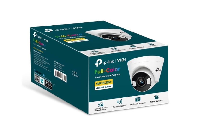 TP-Link VIGI 5MP C450(4mm)  Full-Colour Turret Network Camera, 4mm Lens, Two-Way Audio, Corridor Mode, Smart Detection