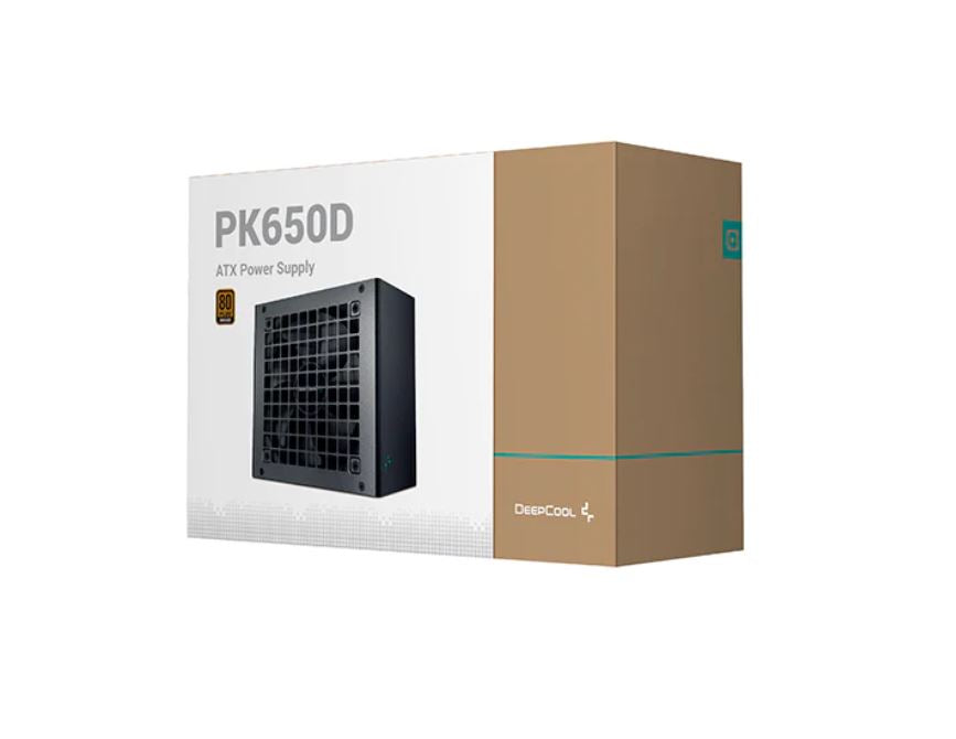 DeepCool PK650D 80+ Bronze Power Supply Unit, 120mm Fan, Taiwan Capacitor, DC to DC, ATX12V V2.4, 100,000 MTBF, 85% Efficiency  5YW