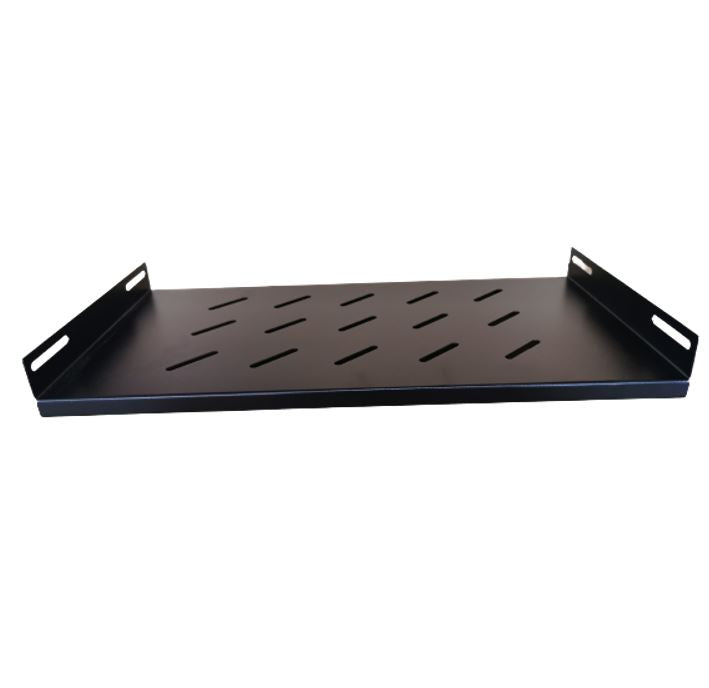 LDR Fixed 1U 350mm Deep Shelf Recommended for 19" 600mm Deep Cabinet - Black Metal Construction