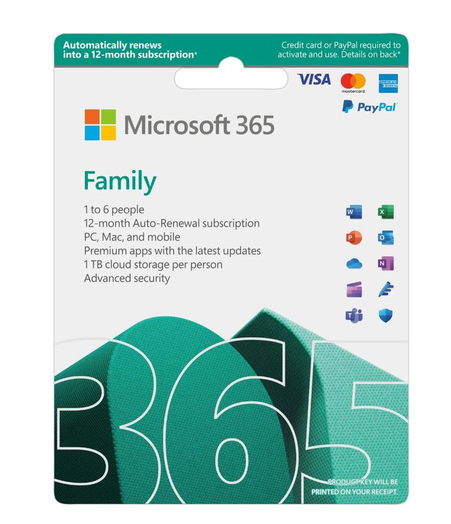 Microsoft 365 Family 2023 English APAC 1 Year Subscription Medialess for PC  Mac