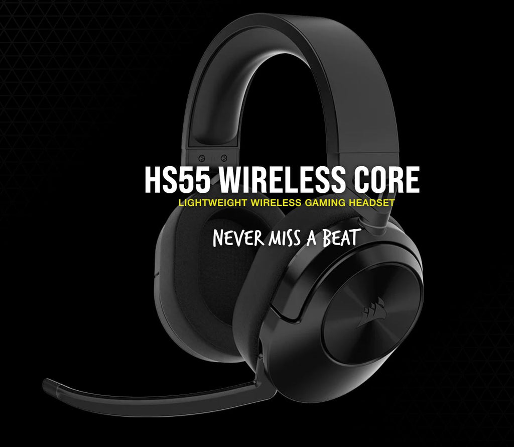 Corsair HS55 Wireless Core Carbon WL  Bluetooth, PS5, Switch. Discord Certified, Ultra Comfort Foam Gaming Headset
