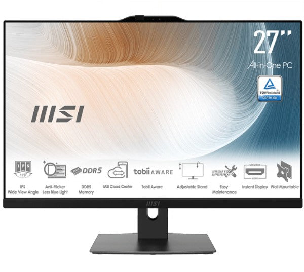 MSI Modern AM272P 1M-1219AU , Black, 27" Non-Touch, Core 7 150U/D5 64GB/1x M.2 SSD/WiFi6/Webcam/Height Adjustable/Wired KBM/Win11Pro/3Y Onsite