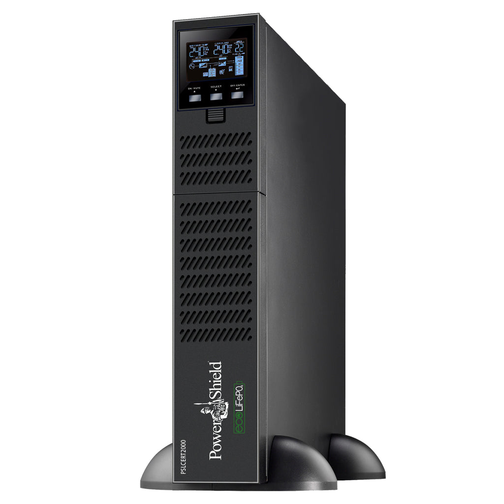 PowerShield LiFePO4 Centurion RT 2000VA/1800W - 10Amp, 3 AUS sockets, hot-swappable batteries, 2-year warranty