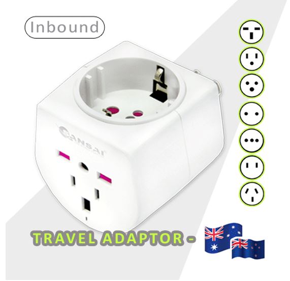 Sansai Universal Travel Adaptor 10A 240V 2400W 50Hz compatible for UK/USA/China/Japan/Italy and more other countries travel in Australia  New Zealand