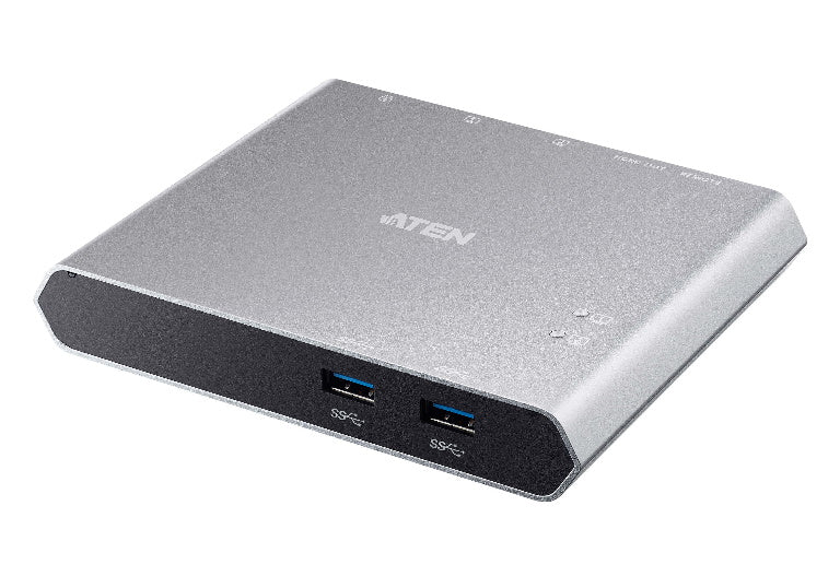 Aten Sharing Switch 2x2 USB-C, 2x Devices, 2x USB 3.2 Gen2 Ports, Power Passthrough, Remote Port Selector, Plug and Play