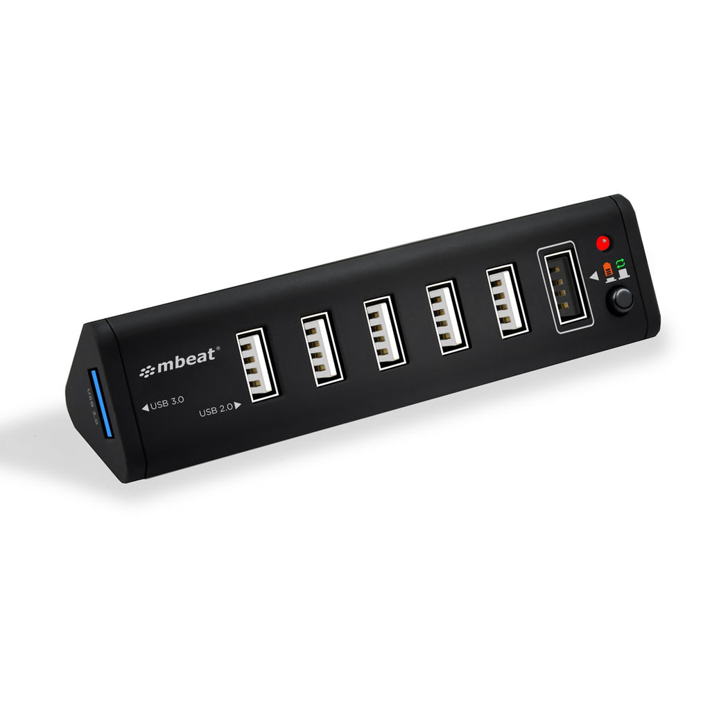 mbeat® 7-Port USB 3.0  USB 2.0 Hub with 2.1A Smart Charging Function - Lightning Speed USB 3.0 Data Transfer Technology