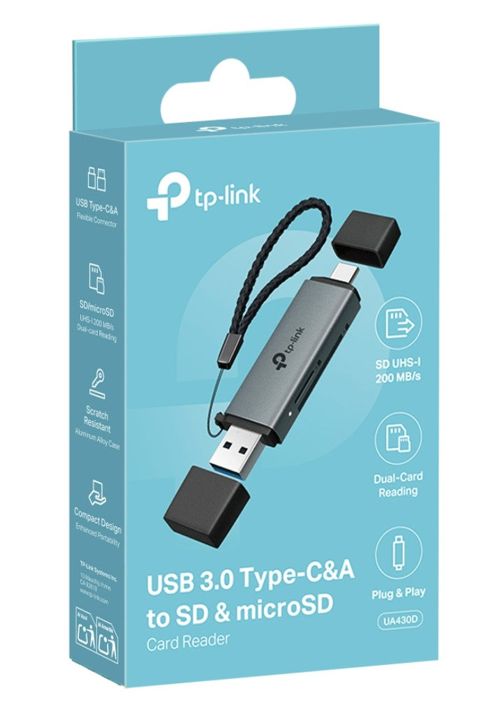 TP-Link UA430C USB 3.0 Type-C to SD  microSD 3.0 Card Reader
