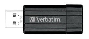 Verbatim Store'n'Go Pinstripe USB Drive 32GB USB Storage Drive Memory Stick (Black)