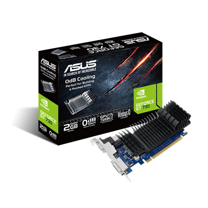 RDP-ASUS nVidia GeForce GT730-SL-2GD5-BRK 2GB GDDR5 Low Profile Graphics Card with Bracket For Silent HTPC Build (With I/O Port Brackets)