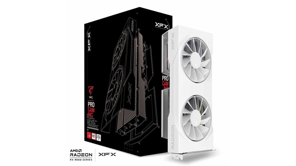 XFX Swift AMD Radeon RX 9060XT OC White Dual Fan Gaming Edition with 16GB GDDR6 HDMI 2xDP, AMD RDNA™ 4  (RX-96TSW16WBQ)