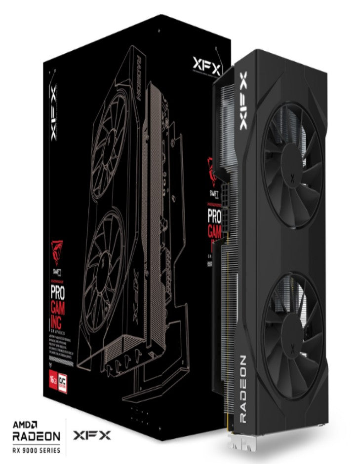 XFX Swift AMD Radeon RX 9070 OC Dual Fan Gaming Edition with 16GB GDDR6 HDMI 3xDP, AMD RDNA™ 4 (RX-97SWFT2BQ)
