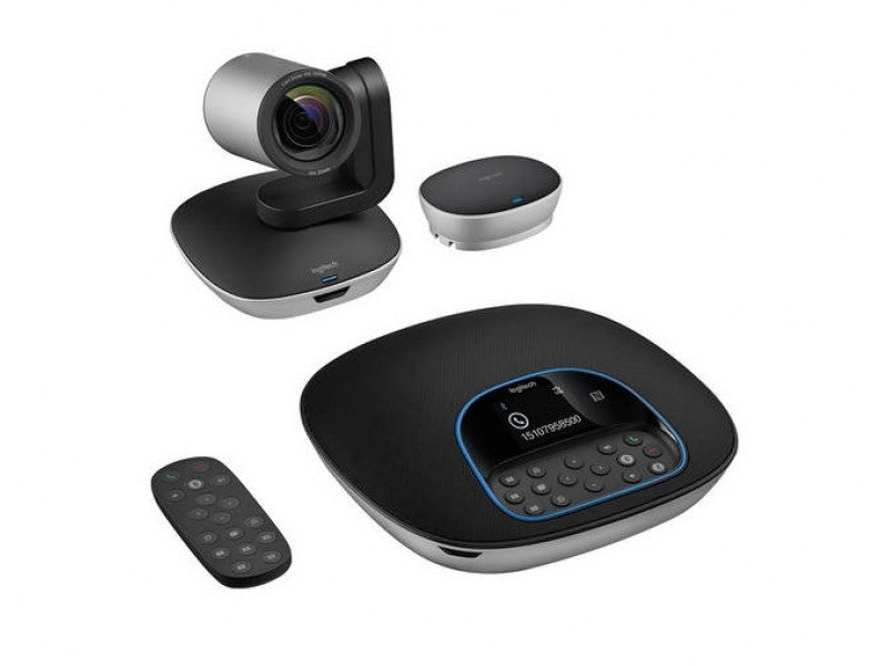 Logitech Group- Conference Cam Group HD Video Conferencing Webcam for Med-Large Meeting Rooms 1080p Pan Tilt Zoom Camera  Speakerphone BT NFC