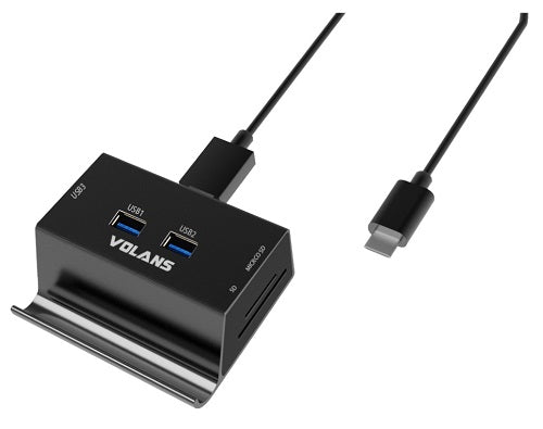 VOL UHB ALUM-USB-C-USB-3.0-HUB-3P-CARD-READER