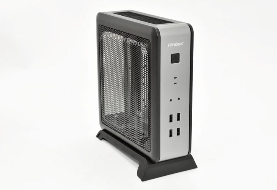 Antec ISK110-VESA ITX MB, Slim Form Factor case with External 90w PSU. 2 x USB 3.0 and 2 x USB 2.0. HD Audio. VESA 100x 100. Case Nuc (LS)