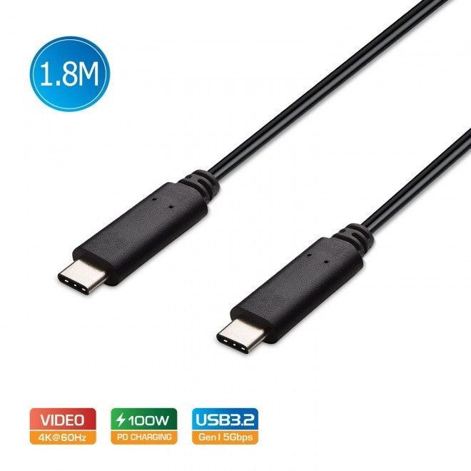 Simplecom CA519 USB-C to USB-C Cable USB 3.2 Gen1 5A 100W PD 4K@60Hz 1.8M(EOL)