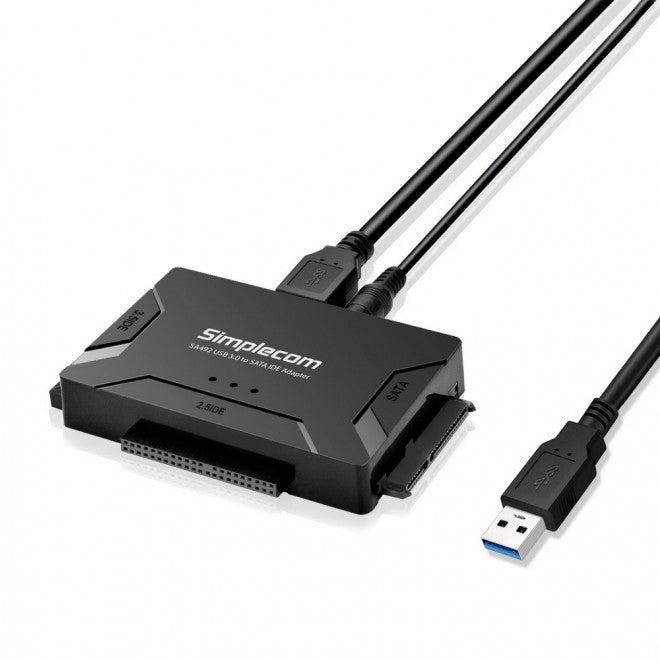 Simplecom SA492 USB 3.0 to 2.5", 3.5", 5.25" SATA IDE Adapter with Power Supply --- > Alternative replacement SA491