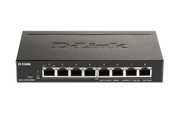 D-Link 8-Port Gigabit Smart Managed PoE Switch with 8 PoE Ports