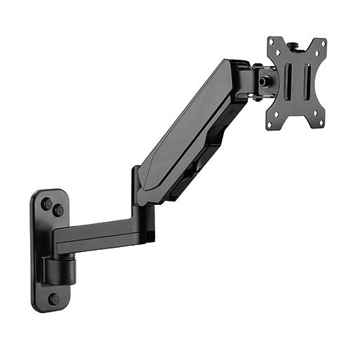 Brateck Single Screen Wall Mounted Articulating  Gas Spring Monitor Arm 17"-32",Weight Capacity (per screen) 8kg;