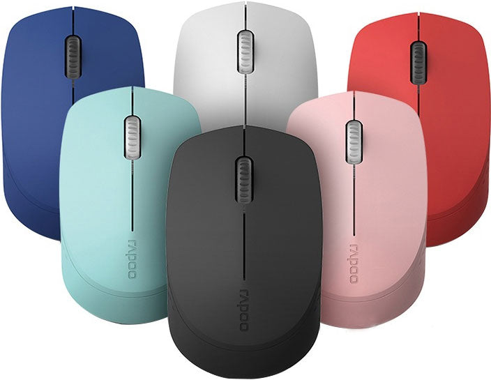 RAPOO M100 2.4GHz  Bluetooth 3 / 4 Quiet Click Wireless Mouse Blue -  1300dpi Connects up to 3 Devices, 9 months Battery Life