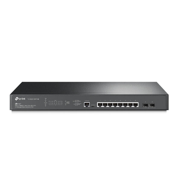 TP-Link TL-SG3210XHP-M2 JetStream 8-Port 2.5GBASE-T and 2-Port 10GE SFP+ L2+ Managed Switch with 8-Port PoE+ 2xFan Rack Mountable IGMP Snooping,Omada